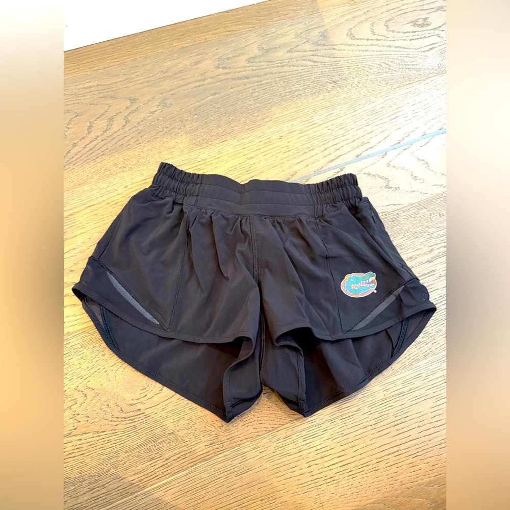 Black lululemon hottie hot Florida Gators shorts; size 4.